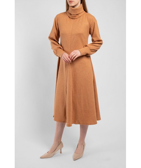Платье женское шерстяное миди дизайнерское зимнее Карамель Modna KAZKA  MKPR0409-1 44