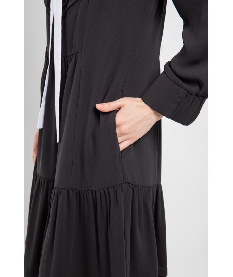 Платье женское миди черное Modna KAZKA Миледи MKPR2117-01 42
