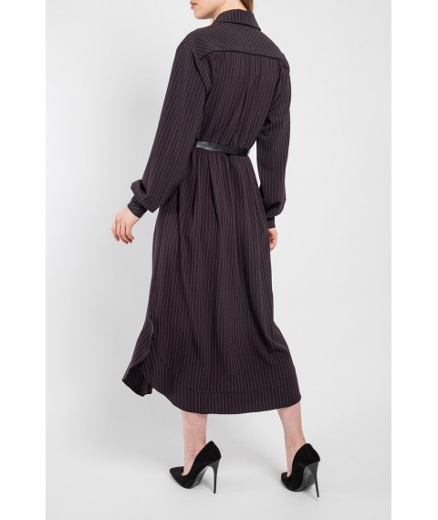 Платье женское миди черное в полоску дизайнерское Modna KAZKA Флирт MKPR7741-2 44