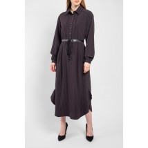 Платье женское миди черное в полоску дизайнерское Modna KAZKA Флирт MKPR7741-2 46