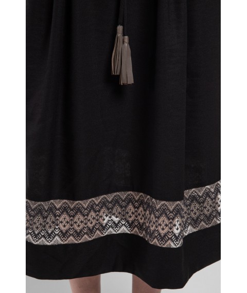 Платье женское с узорами вышивки миди черное Modna KAZKA MKPR8187 50
