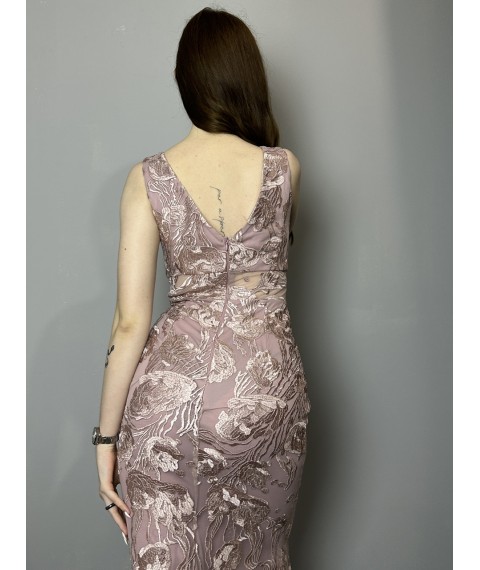 Женское вечернее платье розовое макси в пол Modna KAZKA MKENG3070 44