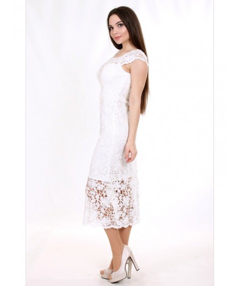Платье женское айвори вечернее миди из гипюра Modna KAZKA MKENP0808-1 52