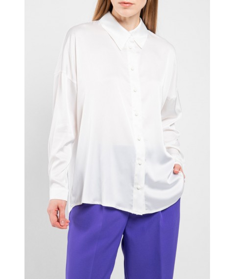 Рубашка женская базовая с пуговицами молочная Modna KAZKA MKSN2273/1-01 48