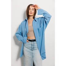 Рубашка женская удлиненная оверсайз голубая Modna KAZKA MKAR46731-1 ONESIZE