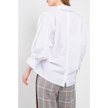 Рубашка женская белая базовая коттоновая с пуговицами дизайнерская  Modna KAZKA MKAD7467-01 40