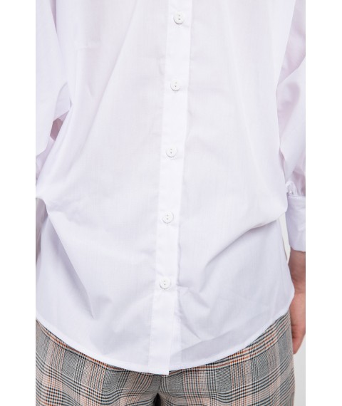 Рубашка женская белая базовая коттоновая дизайнерская Modna KAZKA MKAD7467-01 44