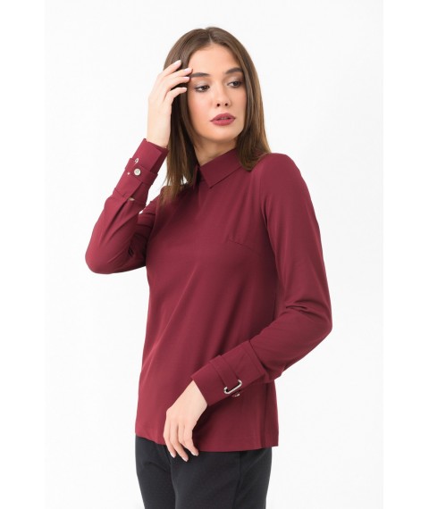 Женская блуза бордовая базовая однотонная Modna KAZKA MKRM1861-3 46