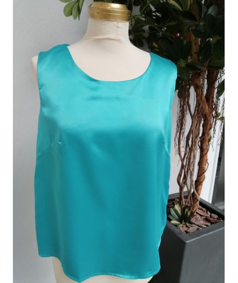 Блуза женская базовая зеленая атласная Modna KAZKA MKRM1367 44