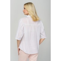Рубашка женская летняя белая с аппликацией Modna KAZKA MKRM1347 40