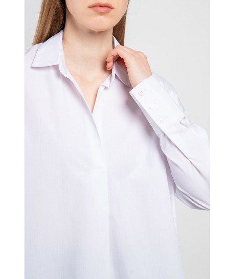 Рубашка женская белая базовая коттоновая Modna KAZKA MKAD7457-01 46