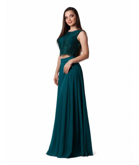 Женское вечернее платье в пол длинное  зелёное макси в пол Modna KAZKA MKENG2081 46