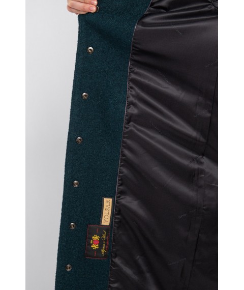 Пальто женское длинное в пол зелёное прямого силуэта Modna KAZKA MKV7138-1 42
