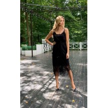 Платье женское комплект кружевное нарядное миди черное Modna KAZKA МУЗА MKSN2128/2131-01 44