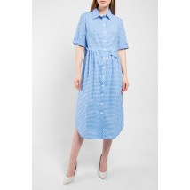 Платье женское миди в клетку голубое Modna KAZKA Ладия MKSN2287-02 46