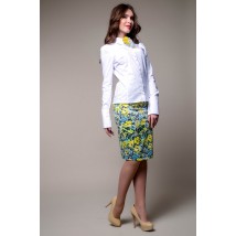 Рубашка женская офисная белая базовая коттоновая Modna KAZKA Мелиана MKSH1838-3 48