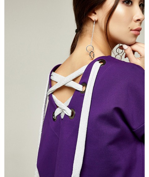 Платье-туника женское в стиле бохо фиолетовое Modna KAZKA Адель MKSH2242-1 44