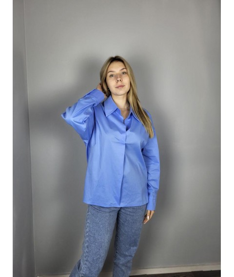 Рубашка женская базовая голубая Modna KAZKA MKAD3211-99 44