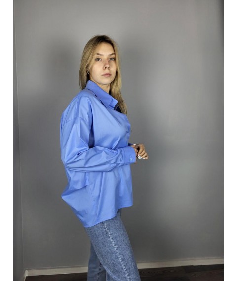 Рубашка женская базовая голубая Modna KAZKA MKAD3211-99 44