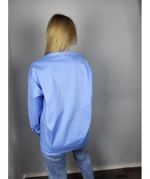 Рубашка женская базовая голубая Modna KAZKA MKAD3211-99 48