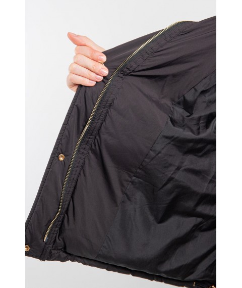 Женская куртка-пуховик с поясом черная Modna KAZKA MKLT21-512 42