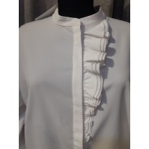 Блуза женская белая офисная на пуговицы Modna KAZKA MKBT8781-4 52