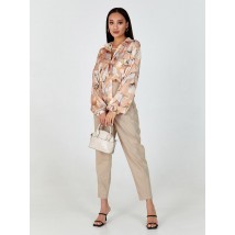Блуза женская шелковая принтованая персиковая MKSH2633-3 42