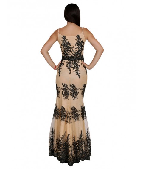 Женское вечернее платье чёрное дизайнерское макси в пол Modna KAZKA MKENG0829 44