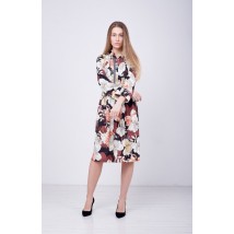 Платье женское коричневое шифоновое в цветы Modna KAZKA Пиаф MKPR1777-19З 50