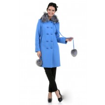 Пальто женское голубое дизайнерское LESIA Мадди 46