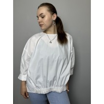 Рубашка женская базовая котоновая белая с завязками на спине Modna KAZKA MKAD7488-02 50