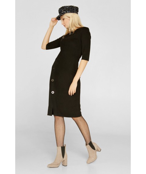 Платье женское облегающее ниже колена чёрное Modna KAZKA Кими MKSH2220-1 46