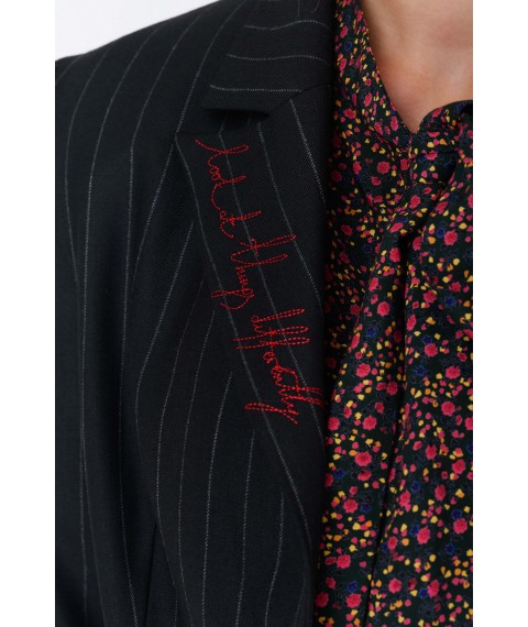 Женский базовый пиджак прямого силуэта чёрный Modna KAZKA MKRM2026 40