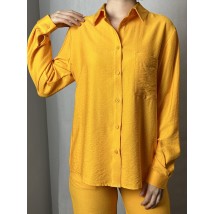 Рубашка женская льняная базовая манго Modna KAZKA MKAZ6452-5 48