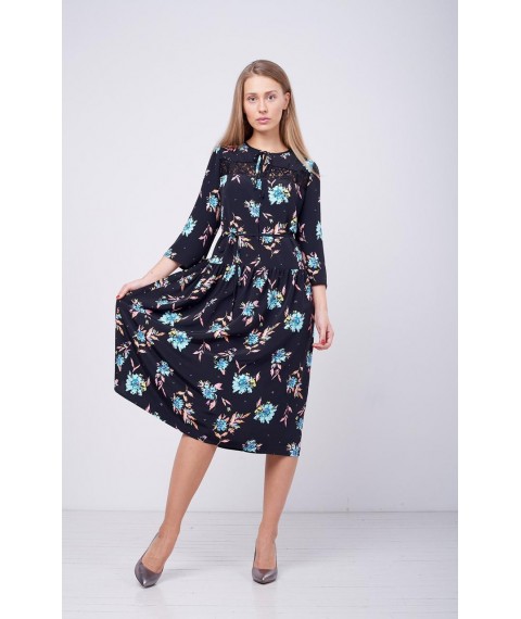 Платье женское чёрно-голубое "Версаль" Modna KAZKA MKPR9510-01 50