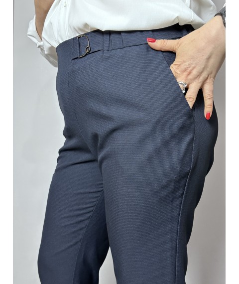 Женские классические брюки прямые синие большого размера Modna KAZKA MKJL1131-2
