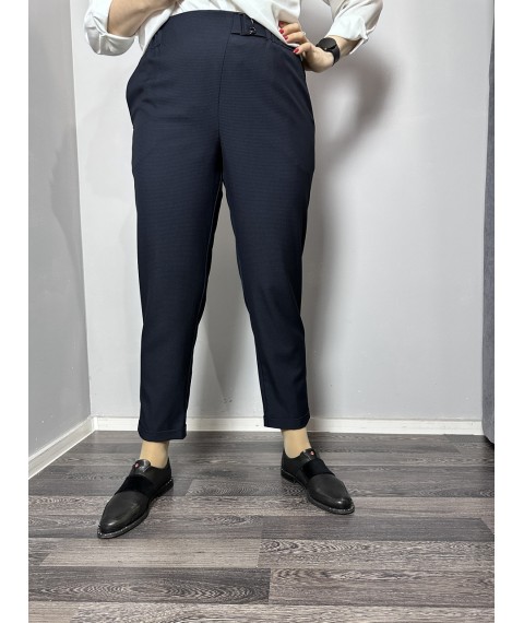 Женские классические брюки прямые синие большого размера Modna KAZKA MKJL1131-2 50