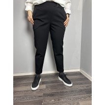 Женские классические брюки черные большого размера зауженные к низу Modna KAZKA MKJL1131-1