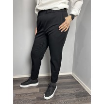 Женские классические брюки черные большого размера зауженные к низу Modna KAZKA MKJL1131-1