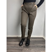 Женские классические брюки прямые  коричневые Modna KAZKA MKJL1131013-5 42