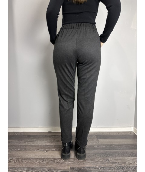 Женские классические брюки прямые графитовые большого размера MKJL1131011-1
