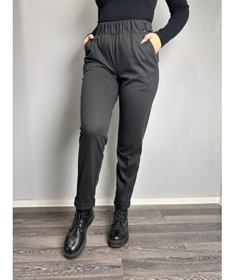 Женские классические брюки серые зауженные к низу большого размера Modna KAZKA  MKJL1108011-1 48