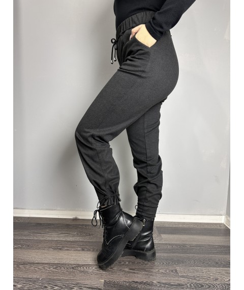 Женские классические брюки прямые графитовые большого размера MKJL1121011-1
