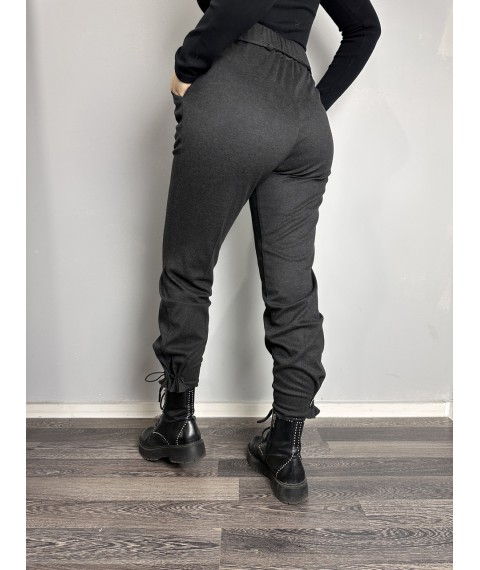 Женские кашемировые брюки серые большого размера Modna KAZKA MKJL1121011-1
