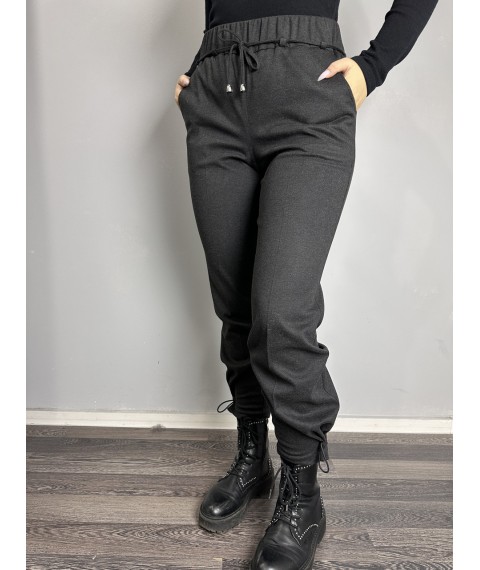 Женские кашемировые брюки серые большого размера Modna KAZKA MKJL1121011-1 54