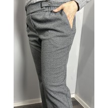 Женские твидовые брюки серо-чёрного цвета большого размера Modna KAZKA MKJL1090110-1