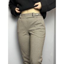 Женские брюки серо-коричневые большого размера Modna KAZKA MKJL119013-1