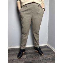 Женские твидовые брюки коричневые большого размера Modna KAZKA MKJL119013-1 52