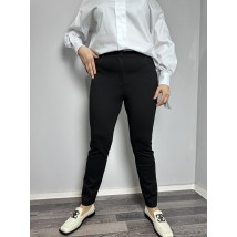 Женские классические брюки прямые черные на флисе большого размера Modna KAZKA MKJL10010-27 54