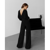 Блуза женская дизайнерская нарядная чёрная Modna KAZKA MKJL3090-1 48